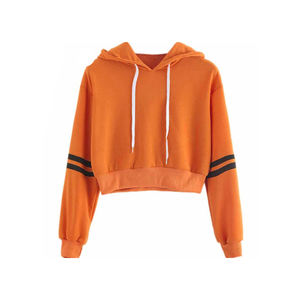 Sudadera corta de gran tamaño de alta calidad para mujer, ropa de calle hecha a medida de invierno, Jersey, diseño forrado transpirable, logotipo con cordones - Product Image 4