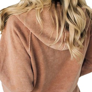 Sudadera con capucha con cremallera ácida personalizada para mujer, aspecto sólido Vintage, algodón de poliéster de gran tamaño, informal, respetuoso con el medio ambiente para invierno - Product Image 6