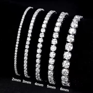 Ready to Ship Moissanite Chain 925 Silver 3mm Tennis Chain Vvs Moissanite 6-9 Inch Tennis <b>Bracelet</b> Iced Out Jewelry Hiphop Man - Product Image 1