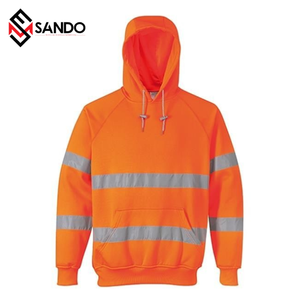 Sweat à capuche haute visibilité unisexe avec bande de sécurité réfléchissante Logo personnalisable pour vêtements pour hommes - Product Image 5