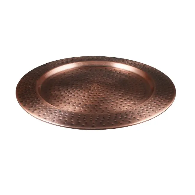 Restaurant Elegant Design Cheap Price Fancy Metal Dinner Plates Hand Hammered Stainless Steel Round Charger Plate