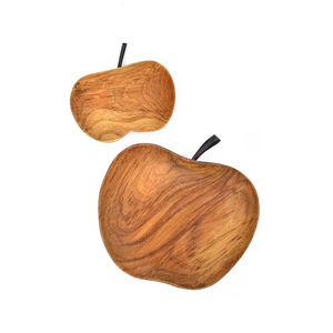 Cuenco de madera Forma de manzana decorativa Nueva moda Vajilla Postre Servir Cuenco de madera Precio al por mayor - Product Image 4