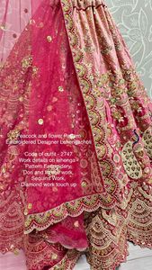 Dhwaja Export Traditional Bridal Net <b>Lehenga</b> Choli Ready-Made Quick Dry for Wedding Party Graduation All Seasons <b>Women</b> - Product Image 2
