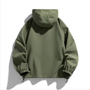 Veste coupe-vent personnalisée plus à la mode pour hommes, veste à capuche à demi fermeture éclair tissée en vrac, automne, logo imprimé personnalisé, course à pied grande taille - Product Image 6