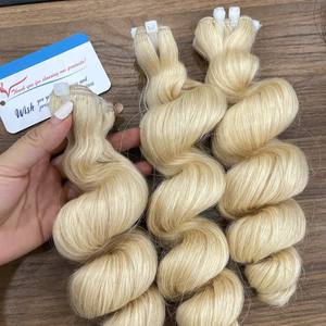 Vietnamese Raw Virgin Human Hair 613 Blonde Loose Deep Wave Bundles Machine Double Weft And <b>Lace</b> <b>Closure</b> For Wholesale - Product Image 4