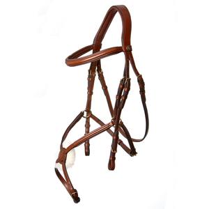 Bridon en cuir marron pour chevaux Équipement équestre Équitation Courses de chevaux - Product Image 4