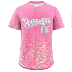 Jersey de béisbol de manga corta con cuello en V elegante en blanco personalizable de calidad superior Jersey de béisbol de práctica atlética multiusos - Product Image 1