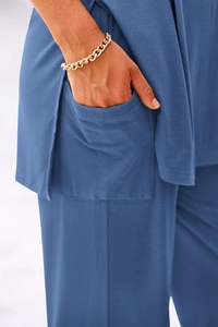 Womens Summer Casual Loose <b>Short</b> Sleeve Pullover Tops & <b>Wide</b> <b>Leg</b> Pants Lounge Sets Tracksuit - Product Image 5