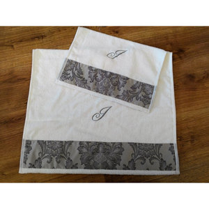 Par de Toallas de Baño de Algodón Tejido de Secado Rápido para Novios, para Hogar, Hotel, Playa - Product Image 1