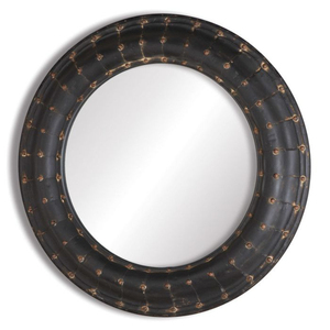 <b>Black</b> Finished Iron Metal Wall Mirror With Round Shape for Home Living Area Bathroom Decorative Handmade Wall Mirrors - Product Image 1