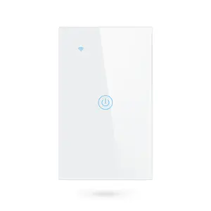 Nuevo Tuya Home Automation 1CH US WIFI Smart Touch Switch Panel de vidrio App Control remoto PST-TY-U1