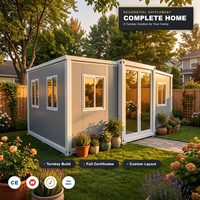 Maisonnette préfabriquée en acier galvanisé de 20 pieds, modulaire et pliable, avec salle de bain complète et cuisine, prête à l'emploi pour l'aménagement de jardin