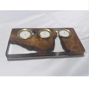 Resina epoxi de diseño único hecho a mano y vela de madera/soporte de luz de té para decoración del hogar para Navidad - Product Image 3