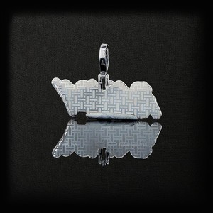 Colgante Personalizado con Inicial de Letra, Chapado en Rodio sobre Plata de Ley 925, Estilo Drip de Alto Brillo, con Diamante Moissanita VVS Brillante - Product Image 2