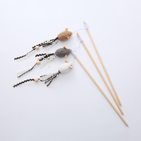 Juguete de Peluche para Gatos con Varilla de Madera y Cordón Elástico para Jugar en Interiores