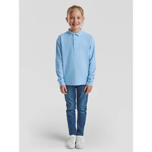 Custom Kids <b>Polo</b> <b>Shirts</b> 65/35 <b>Long</b> <b>Sleeve</b> for Merchandising & Promotions - Product Image 4