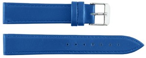 Bracelet de montre unisexe en cuir bleu classique de luxe en acier inoxydable véritable 20 mm respirant résistant à l'eau pour montre connectée souple - Product Image 2