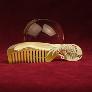 หวีฮอร์นธรรมชาติทำด้วยมือหวีป้องกันไฟฟ้าสถิตย์สำหรับการนวดหนังศีรษะเพื่อสุขภาพเส้นผมทุกวันสร้างตามปีสัตว์ - Product Image 6