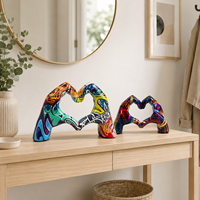 Ornement artistique créatif en résine, motif geste d'amour graffiti, pour la décoration de la maison, du salon, du bureau ou du bureau, cadeau de la Saint-Valentin