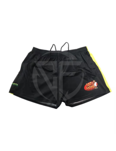 กางเกงขาสั้นรัดเอวยางยืดของผู้ชายกางเกงรัดกล้ามเนื้อโพลีเอสเตอร์ระบายอากาศลายทึบปิดเอวสไตล์ลำลอง - Product Image 6