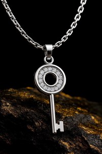 Collier clé en argent sterling 925 rhodié et vermeil or 14 carats avec zircon créé en laboratoire, pendentif serrure minimaliste scintillant et délicat, cadeau d'anniversaire - Product Image 6