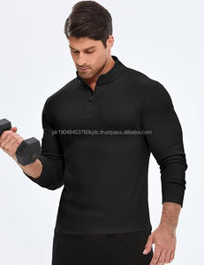Men's Casual Quarter Zip Sweatshirt Long Sleeve Pullovers Mock Neck Basic <b>Sweaters</b> XL Size Embroidered Garment Dyed Solid - Product Image 4