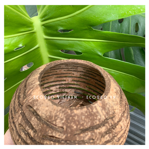 Porte-bougie en forme de coquille de noix de coco, artisanat naturel, conception personnalisée, Logo de Eco2go Vietnam, vente en gros - Product Image 4