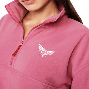 เสื้อแจ็คเก็ตผ้าฟลีซผู้หญิงแบบครอป ทรงหลวม สไตล์ลำลอง คุณภาพสูง ซิปครึ่งตัว แฟชั่นสั่งทำพิเศษ - Product Image 6