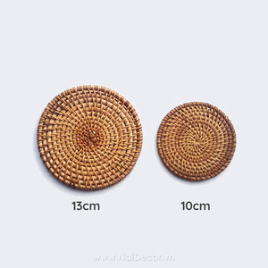 Traditional Handmade Rattan Plate Natural Round Wicker <b>Tray</b> Decorative <b>Basket</b> For Kitchen Table Decor - Product Image 3