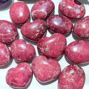 พลอยรูปหัวใจ thulite ธรรมชาติงานฝีมือหินกึ่งมีค่าสำหรับตกแต่งบ้านตามหลักฮวงจุ้ยแรงบันดาลใจ - Product Image 6