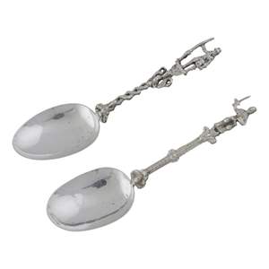 Juego de cucharas para ensaladas de lujo, cubiertos de acero inoxidable hechos a mano con mango de resina, Juego de 2 pulidos chapados - Product Image 3