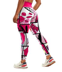 Leggings de sport pour femmes à taille haute en sublimation en gros, logo personnalisé, leggings de course, de gym, de fitness, de yoga - Product Image 1