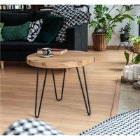 Nouvel arrivage Table d'appoint ronde de luxe en bois de haute qualité pour la décoration de la maison, des restaurants et des bureaux Table d'appoint en bois au design moderne