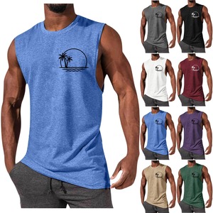 2025 <b>Men's</b> Hawaiian Beach <b>Shirt</b> Tropical Sunset Print Sleeveless Tank Top Palm Tree Vacation <b>Swim</b> <b>Shirt</b> Quick Dry Resort Wear - Product Image 5