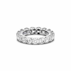 Bague de fiançailles en or massif 10 carats, 14 carats, 18 carats, moissanite, E-F/VVS-VS, sertie de diamants ronds pour l'éternité complète, 3.50 carats - Product Image 3