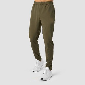 Pantalon décontracté ample en toile pour homme, printemps-automne, couleur unie, 100% coton, taille élastique avec poches - Product Image 1