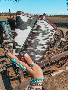 Nueva Llegada DE LA Pluma Mano Tooled Fur Leather Western Wallet Cartera de Cuero de Alta Calidad Herramientas de Mano Bolsa de Mensajero al Mejor Precio - Product Image 6