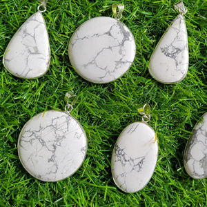 จี้พลอย Howlite สีขาวเกรด Top คุณภาพสูงสุดเลือกจี้พลอย Howlite สําหรับเครื่องประดับ - Product Image 2