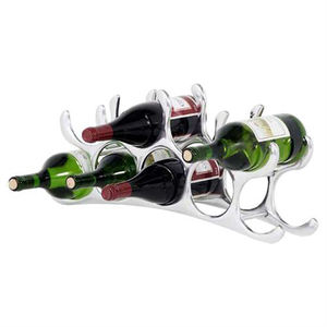 Metal 6 Bottle <b>Wine</b> <b>Rack</b>, <b>Wine</b> Holder <b>Black</b> Powder Coated Tabletop Organizer Dining Room Decor Counter Top <b>Wine</b> Bottles <b>Rack</b> - Product Image 6