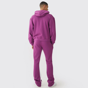 Conjunto de chándal de invierno de 2 piezas informal para hombre, sudadera de manga larga, pantalones de chándal para correr en talla XL, transpirable con logotipo personalizado - Product Image 5