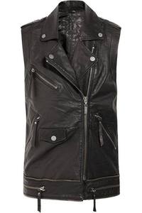 Gilet de motard matelassé en velours côtelé pour homme avec logo personnalisé Mono Riders, grandes poches, col contrastant et doublure zippée - Product Image 4
