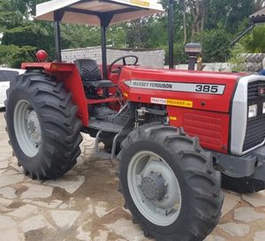 Tractor de Ruedas Massey Ferguson 385 Usado, Tractor Agrícola 4x4 Rojo de Alta Tracción, Tractor Utilitario Agrícola - Product Image 1