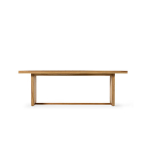Mesa de Comedor Grande y Sencilla Gelia Hecha de Madera de Teca Sólida y Ratán Tejido con Acabado Natural para Uso en Interiores y Exteriores - Product Image 3