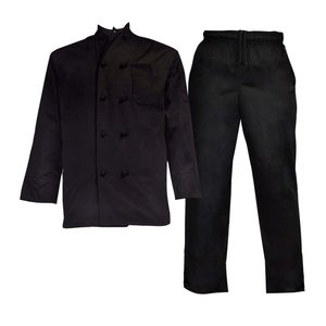 Ensemble veste de chef unisexe à manches longues avec logo personnalisé Uniformes d'hôtel en polyester/coton Couleur et taille personnalisables de haute qualité - Product Image 1