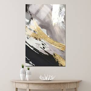 Arte abstracto de mármol dorado: decoración de pared en lienzo impreso - Diseño elegante, vidrio rectangular - Product Image 1