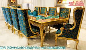 Royal Wooden Hand Carved Classic Luxury Italian Dining <b>Table</b> Set Royal Teak Wood 6 Seater Dining <b>Table</b> Set Royal Dining Set - Product Image 4