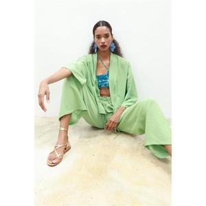 Traje de Pantalón Blanca Plazzo Crepe 9852 con Top - Product Image 5