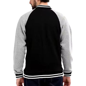 Veste bomber universitaire de baseball personnalisée de haute qualité avec logo en relief, col montant, logo frontal, manches en laine/polyester pour hommes - Product Image 6