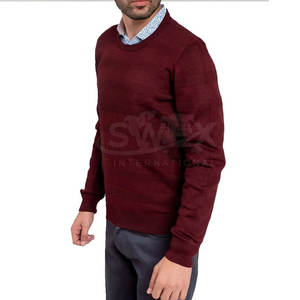 เสื้อสเวตเตอร์ผ้าผสมน้ำหนักเบา ถักนุ่ม สวมใส่สบาย อุ่นสบาย สำหรับฤดูใบไม้ร่วงและฤดูหนาว แฟชั่นใหม่สำหรับผู้ชาย - Product Image 1