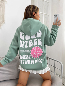 Sudadera con capucha estampada personalizada para mujer, venta al por mayor, conjuntos de suéter informal atlético para mujer, sudaderas y sudaderas con capucha de dos piezas para mujer - Product Image 5